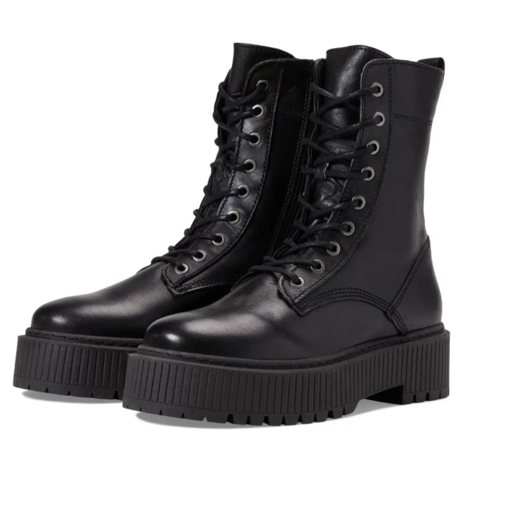 Eric Michael Sage Black Leather Combat Boots, size 39